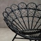 image 3 of Interiors by Premier Black Rattan Round Peacock Chair, Unique Chair with Metal Legs, Rattan Dining Chair, Rattan Outdoor Chair Black