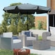 image 2 of Outsunny 2.7m Patio Umbrella Garden Parasol with Crank, Ruffles, 8 Ribs, Grey