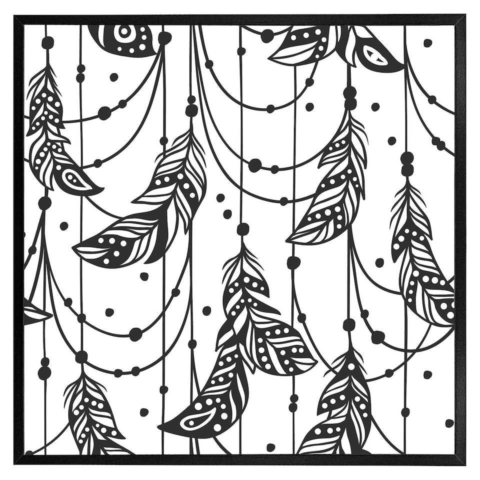 image 1 of Hand drawn bohemian chic style (Picutre Frame) White | M
