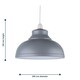 image 7 of Set of 2 Dome - Grey Easy Fit Metal Pendant Shades Grey