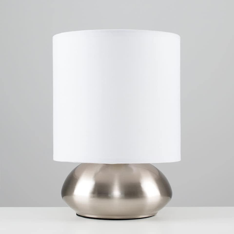 image 1 of ValueLights Chrome Touch Table Lamp White Shade
