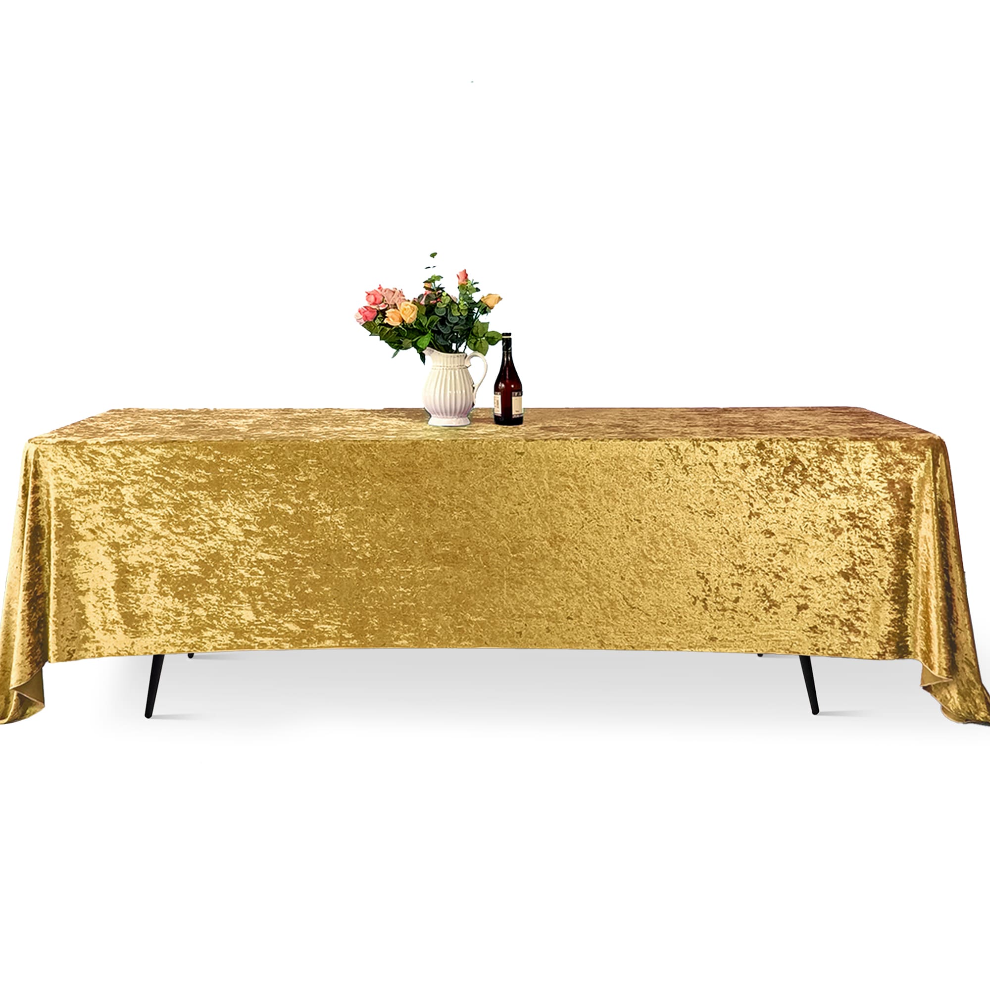 Rectangle Crushed Velvet Table Cloth, Washable Table Cover - 70" x 144"