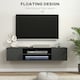 image 3 of HOMCOM Floating TV Unit for 60" TVs W/ Shelves and Cabinets, Grey