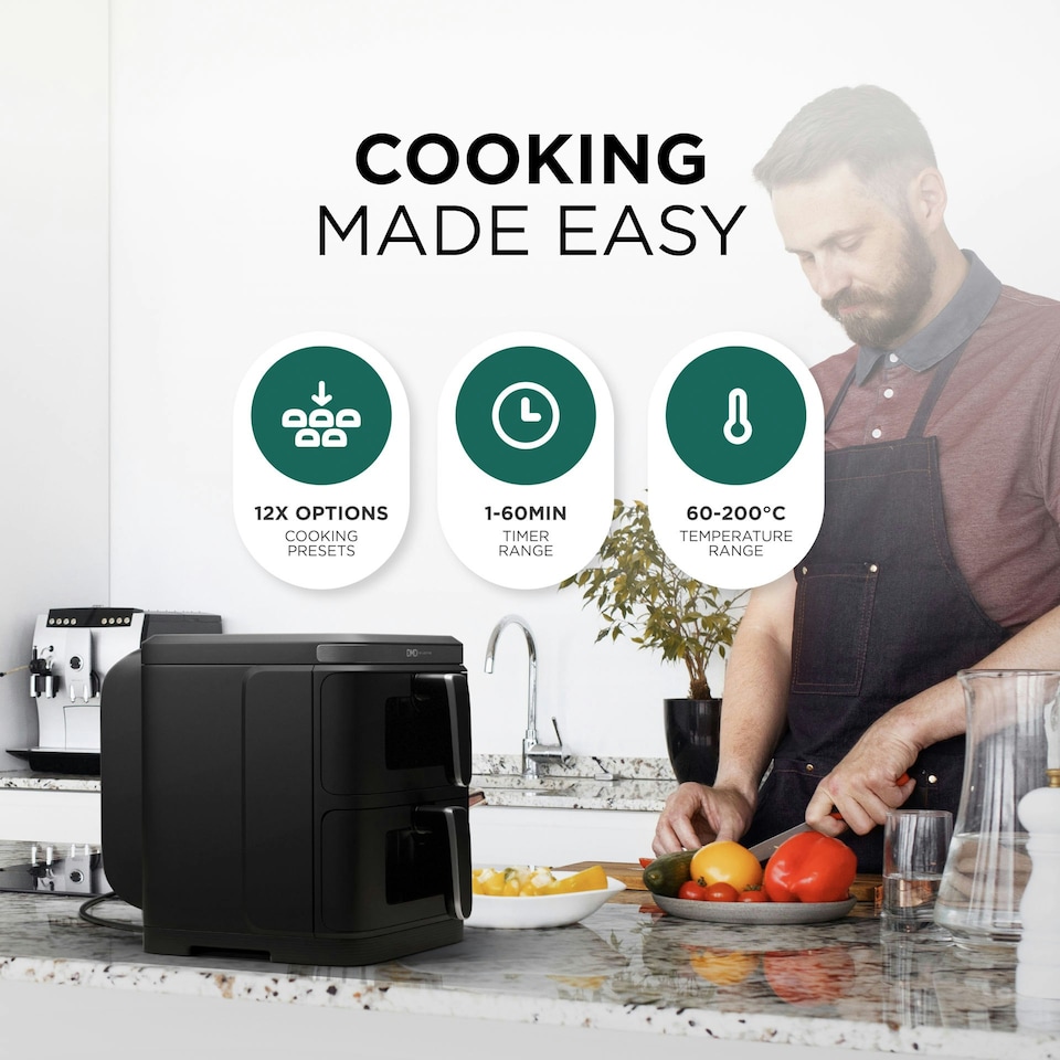 image 1 of DMD 11L Vertical Dual Stacked Air Fryer with 12 Cooking Functions