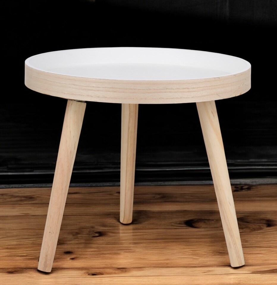 image 1 of 40cm Small Round Coffee Side Table | Brown | 1