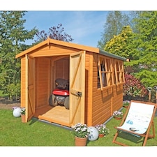 Bison Handmade Garden Shed Approx 10 x 10 Feet Brown