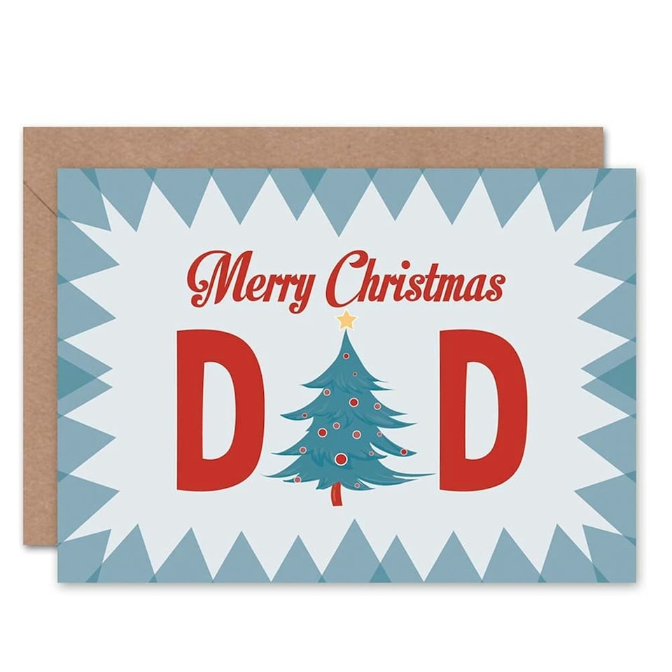 image 1 of Xmas Merry Tree Design Present Christmas Father Dad Card