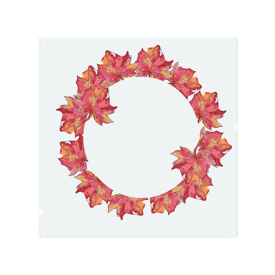 image 1 of Autumn Reath Splash Back | White