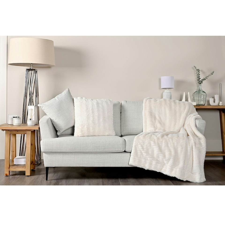 image 1 of Hestia Ivory Ripple Throw