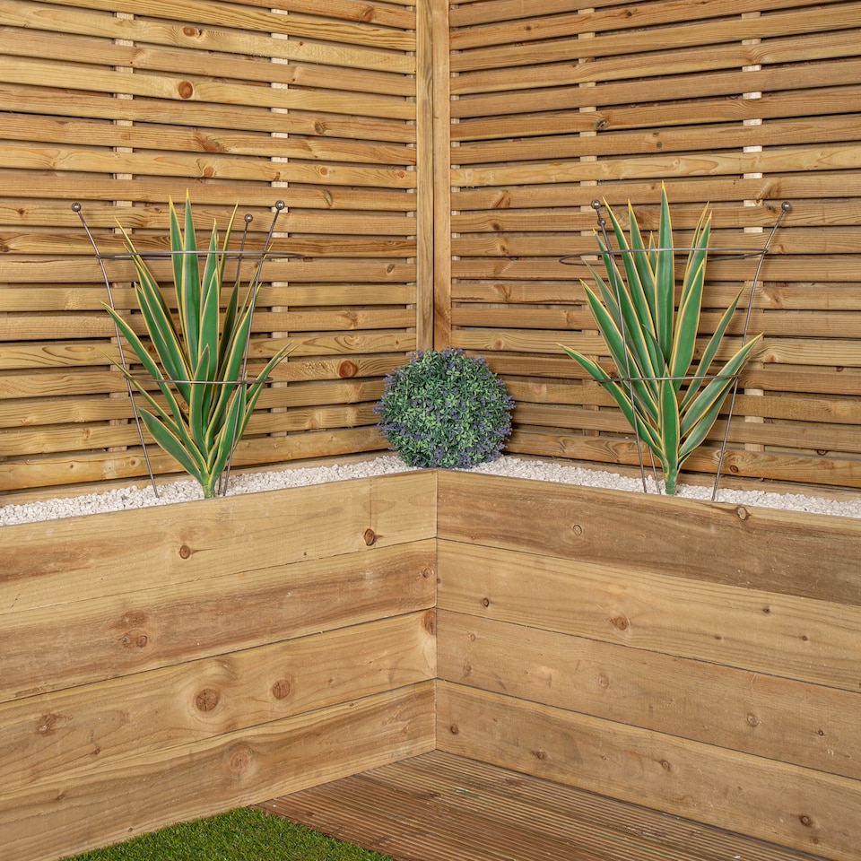 image 1 of Pack of 2 Tom Chambers Herbaceous Bare Rusted Steel Garden Plant Support Medium 54cm x 40cm