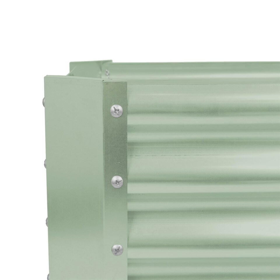 image 1 of Harbour Housewares Rectangle Galvanised Steel Raised Garden Beds - 180cm x 90cm - Green - Pack of 2