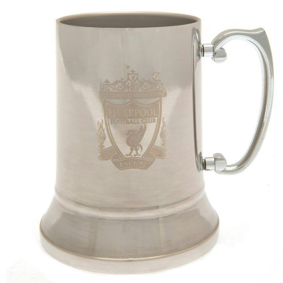 image 1 of Liverpool FC Stainless Steel Beer Stein - Silver - One Size