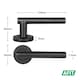 image 2 of AFIT Black Door Handles Round Rose T-Bar 1 Pair Olvera Range