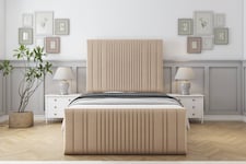 Sloomy Kingsley Pebble Plush Bed Frame With 50" Upholstered Headboard 5' King