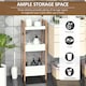 image 4 of HOMCOM 3-Tier Bathroom Rack Storage Shelf Bamboo Organiser Shower Tower for Narrow Place