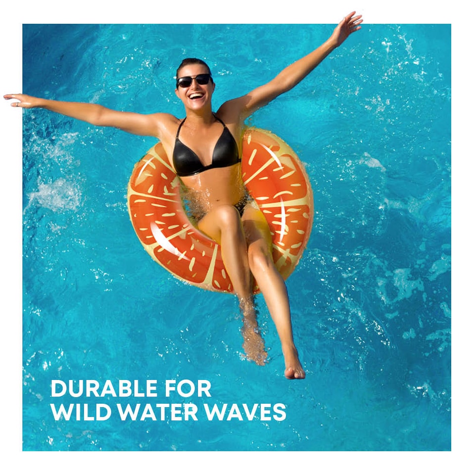 image 1 of Inflatable Orange Swim Ring 90cm