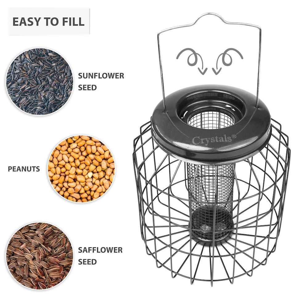 image 1 of Squirrel Proof Hanging Bird Nut Peanut Feeder Heavy Duty Garden Wild Birds