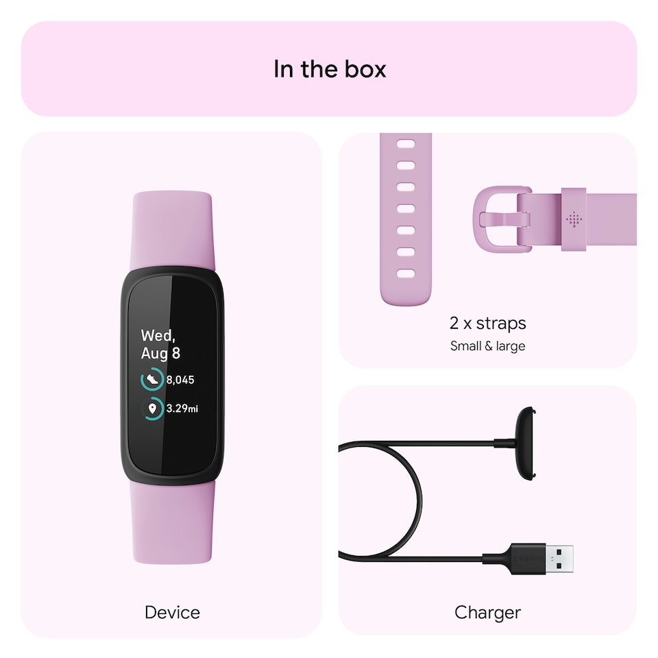 image 1 of Fitbit Inspire 3 - Black / Lilac Bliss