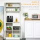 image 5 of HOMCOM Kitchen Cupboard w/ Hutch Pantry Storage Cabinet, Microwave Shelf
