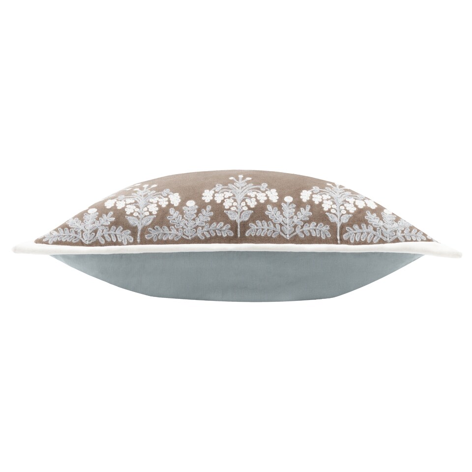 image 1 of Paoletti Embroidered Cushion, Taupe, 50 x 50cm
