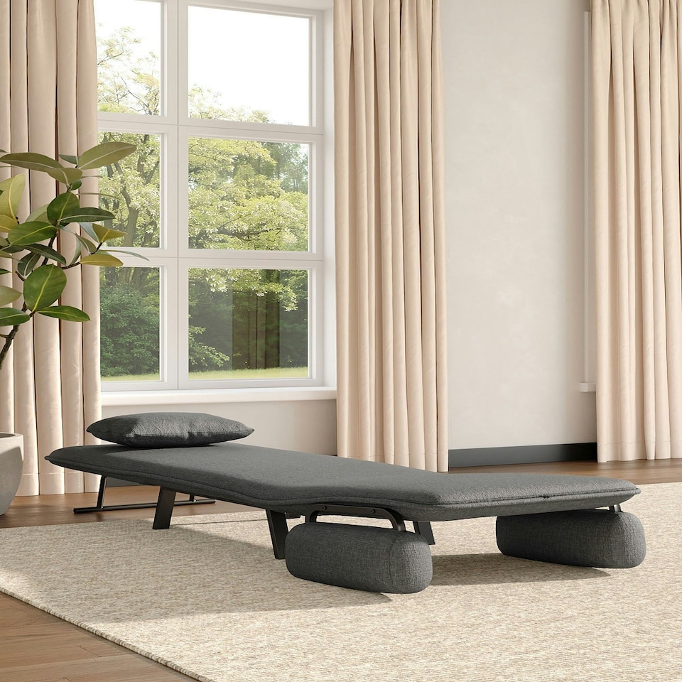 image 1 of Living and Home Convertible Sofa Bed with Pillow and Pocket, Grey