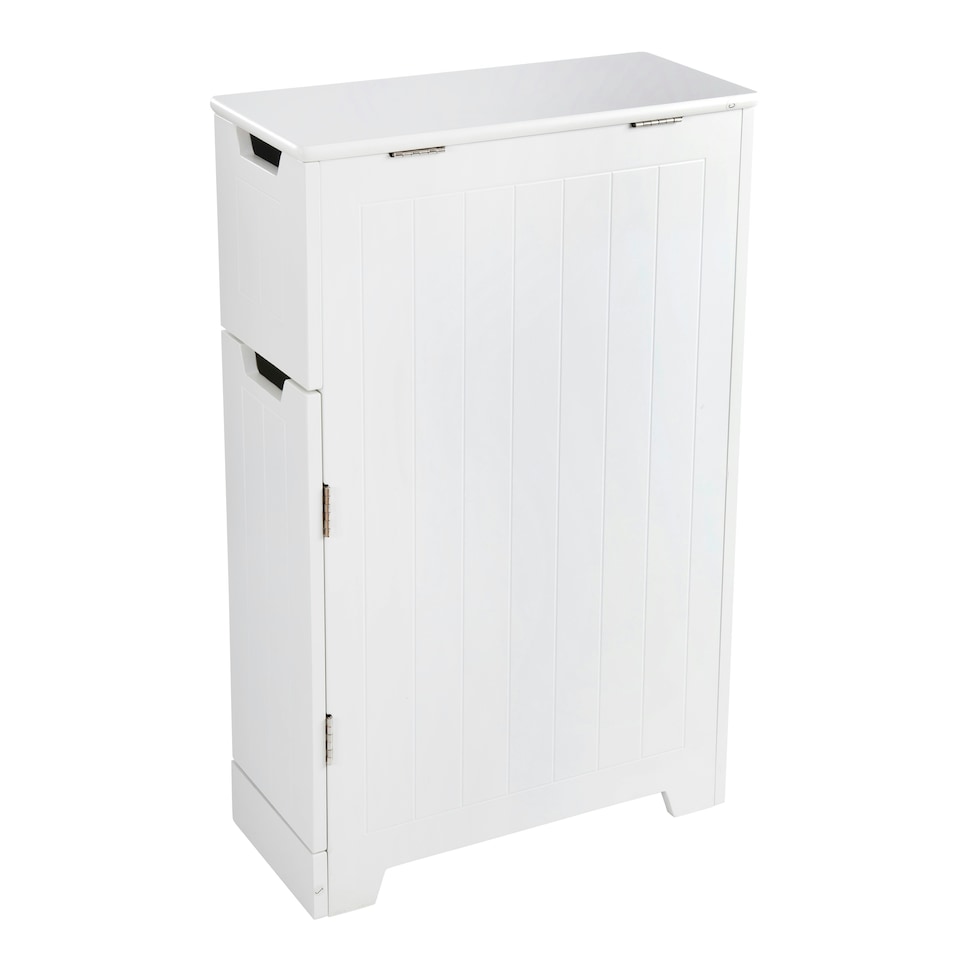 image 1 of Elegant Brands Sennen Super Slim Bathroom Storage Cabinet in White White