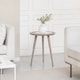 image 2 of Electra Round Solid Mango Wood Side Table for Living Room Bedroom