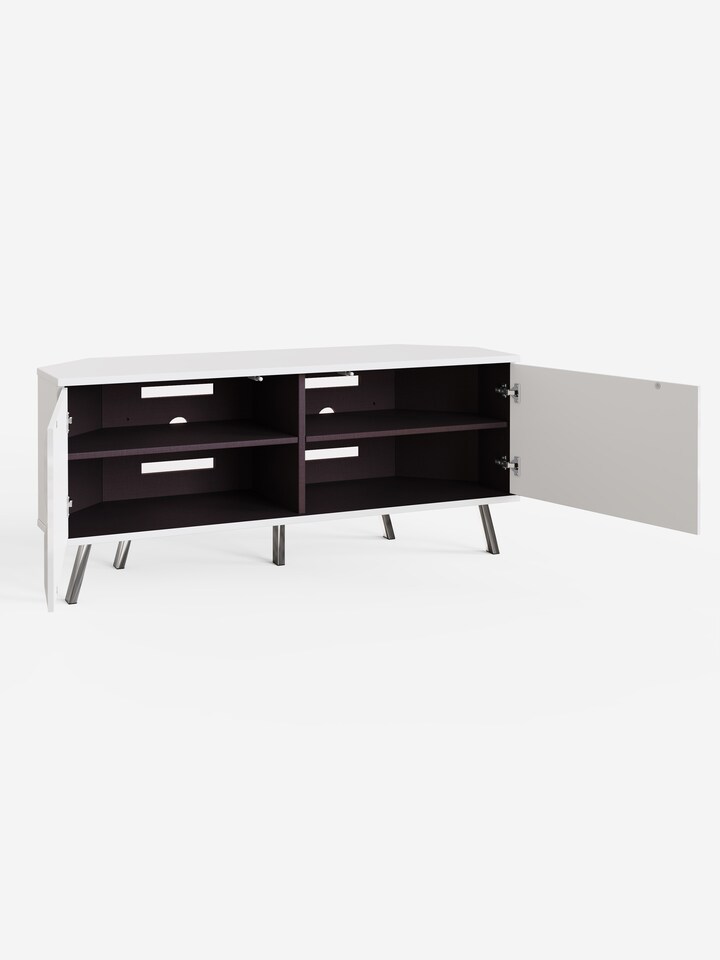 image 1 of Frank Olsen Furniture Elevate Corner TV Cabinet in White | White | White | 1