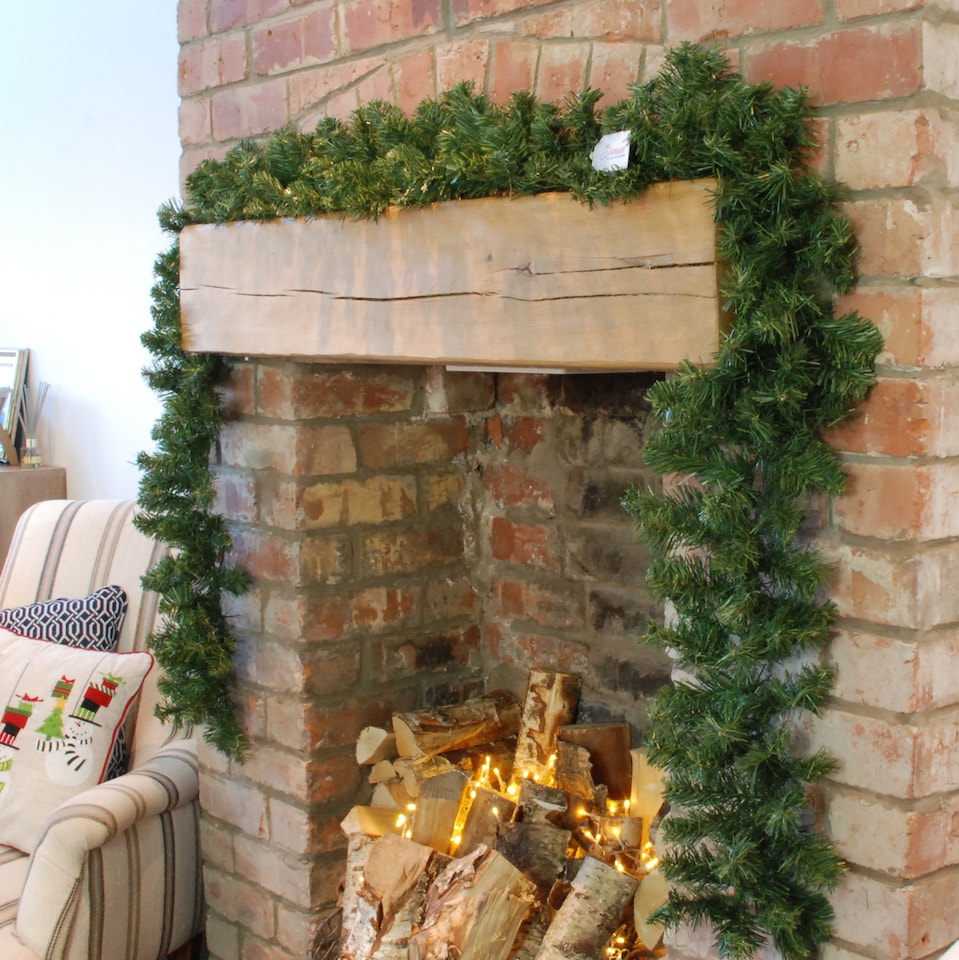 image 1 of 270cm (9ft) x 25cm Samuel Alexander Pine Christmas Garland Decoration Green