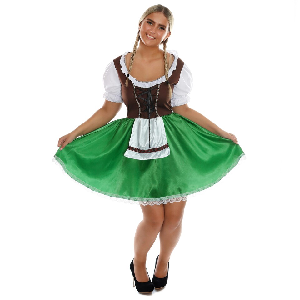 image 1 of Bavarian Beer Oktoberfest Costume Brown/Green Green | L