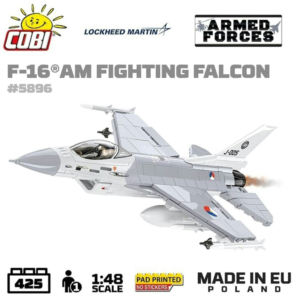 image 1 of F-16 AM Fighting Falcon plane brick model - COBI 5896 - 425 bricks
