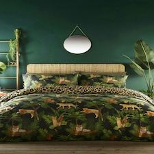 Jungle Cats Duvet Cover Set - Single - Multi