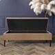 image 2 of 180cm Safar Plain Ottoman Storage Bench -Naples Shoes Bench with Black Turned Wooden Legs - Brown Upholstery Footstool Storage