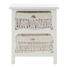 White 2 Maize Baskets Storage Unit White