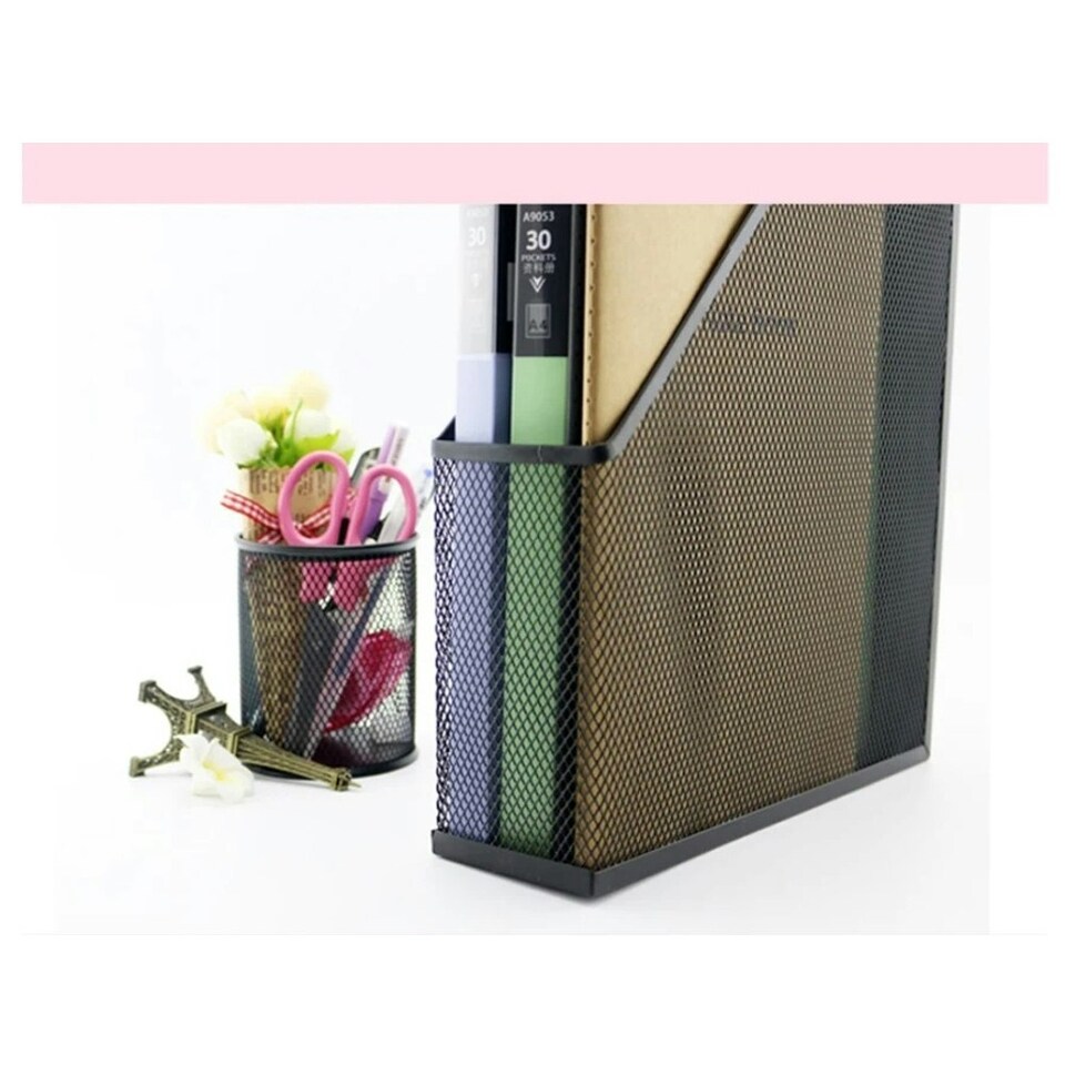 image 1 of Wire Mesh Office Magazine Black Rack