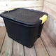 image 7 of 2 x 42L Heavy Duty Storage Tubs Sturdy, Lockable, Stackable and Nestable Design Storage Chests with Clips in Black