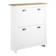 image 1 of HOMCOM 2 Drawer Shoe Cabinet Narrow Shoe Cupboard with Flip Doors