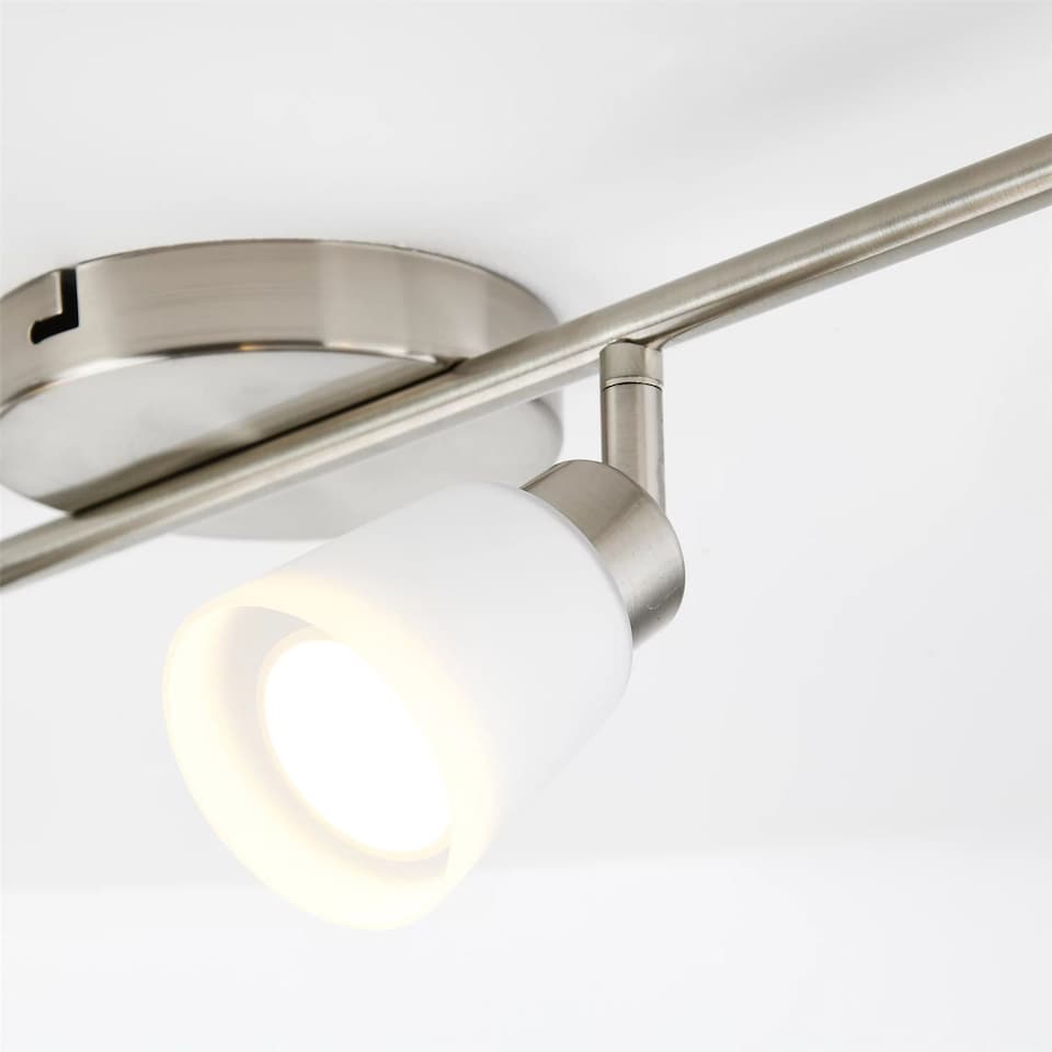 image 1 of Set of 2 Tecoma - Satin Nickel with Glass 4 Way Adjustable Spotlights