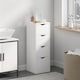 image 2 of HOMCOM 4-Drawer Bathroom Cabinet, Freestanding Narrow Cabinet, White | White