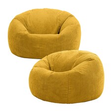 icon Kingston Classic Beanbag Corduroy Yellow Set of 2 Yellow | Yellow