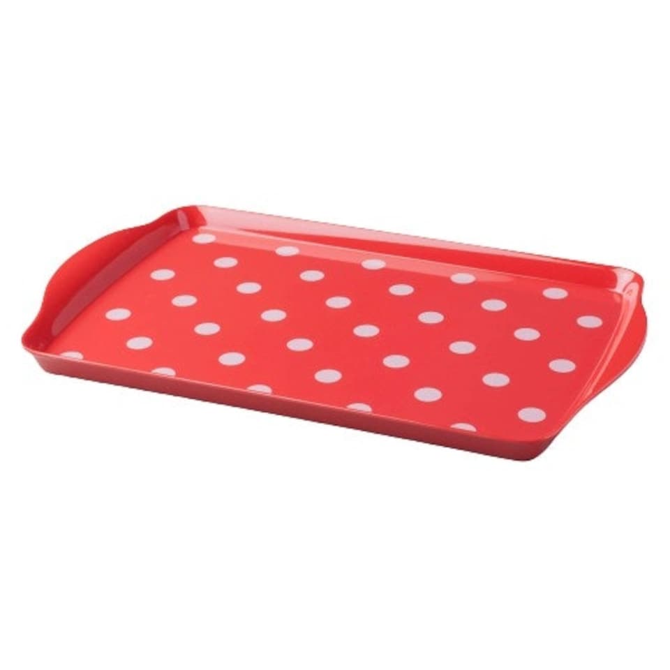 image 1 of Melamine Dotty Tray, Medium | Red | Red