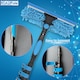 image 3 of 5ft Window Squeegee with Extension Pole, Window Cleaner Tool with 1-Stage Telescoping Pole, Window Cleaning Kit with 5ft Pole (1.3m) & Microfiber Cloths, 2 Blades Replacements & ACME Adapter