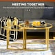 image 3 of HOMCOM Modern Coffee Table Set of 2, Nesting Tables with Glass Top, Gold | Multi