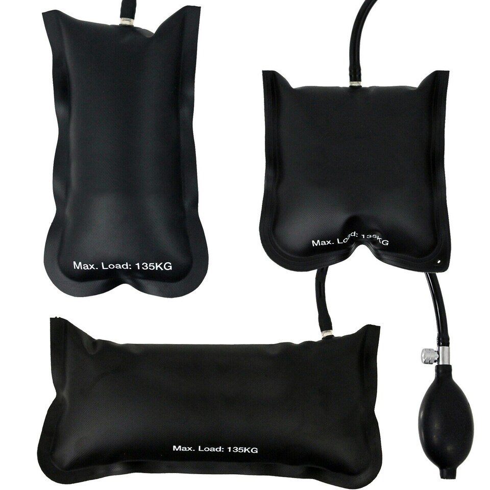 image 1 of SPARES2GO Inflatable Air Wedge Set Door Window Hanging Installation Level Lifting Bags x 3
