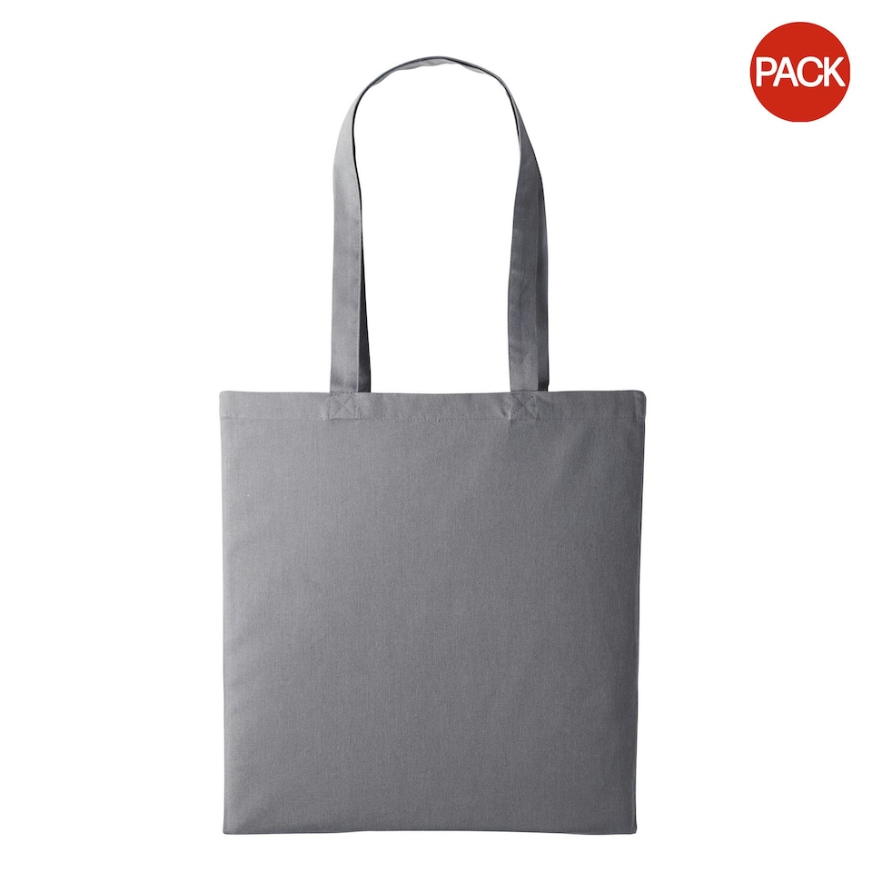 Nutshell Plain Strong Shoulder Shopper Bag (Pack of 2) - Slate Grey - One Size Grey