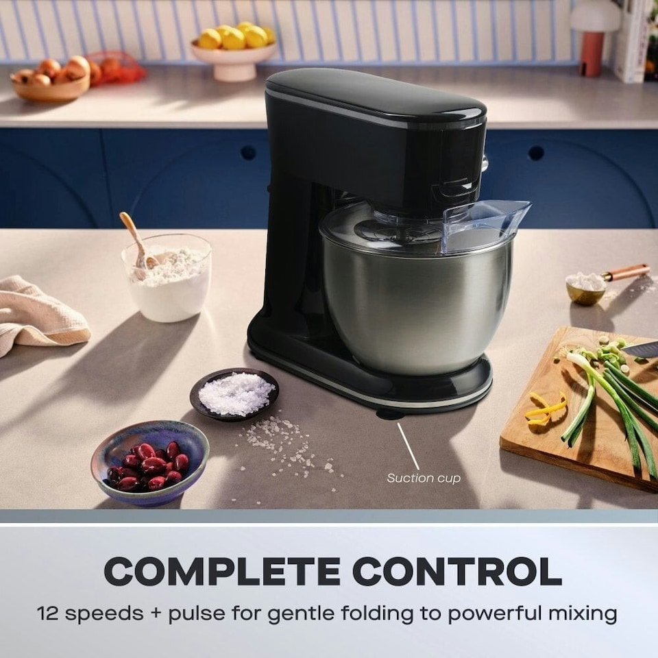 image 1 of Daewoo 3-in-1 1000W 5L Baking Stand Mixer Kit with Splashguard Black | Silver