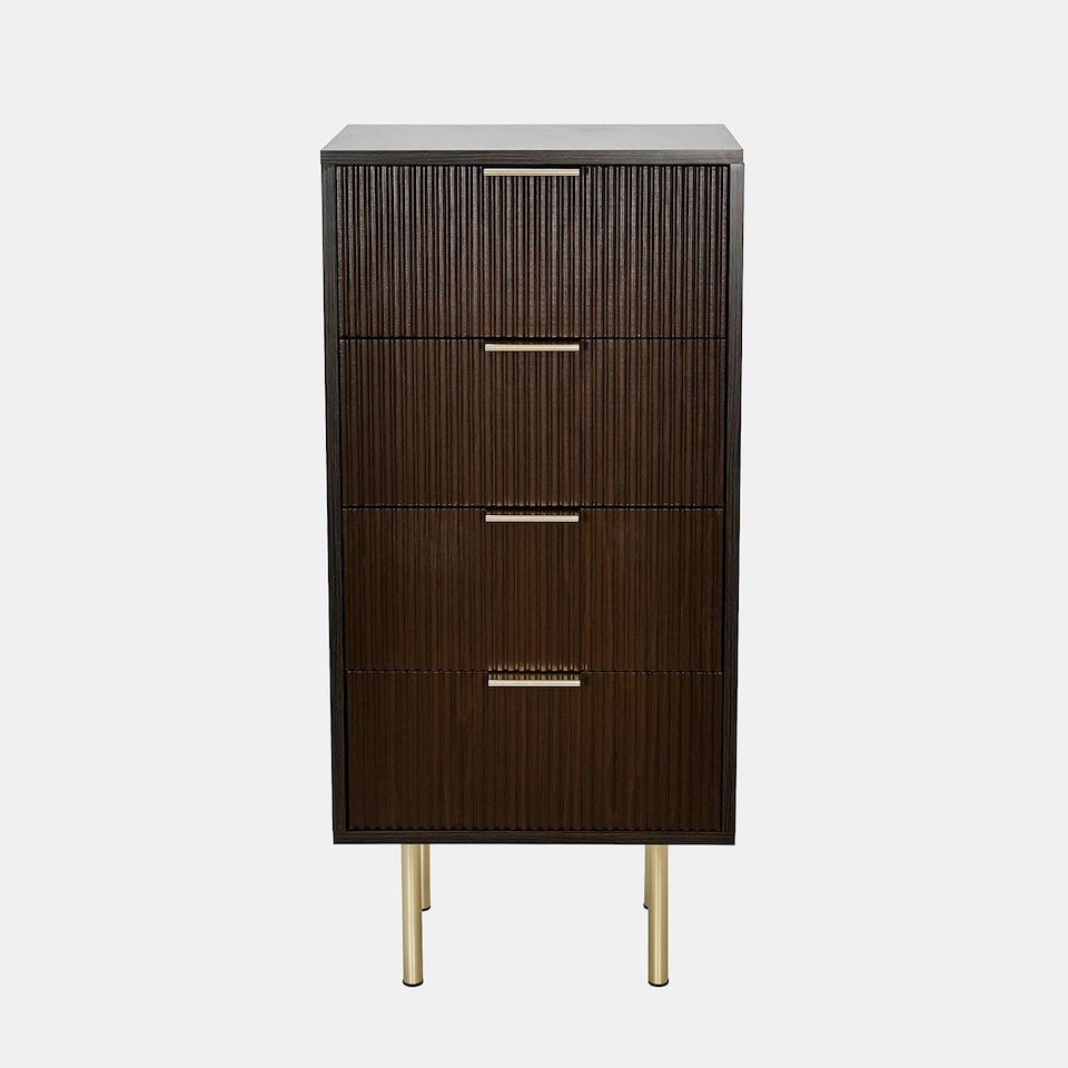 image 1 of OHS Ribbed 4-Drawer Unit Engineered Wood Cabinet Storage