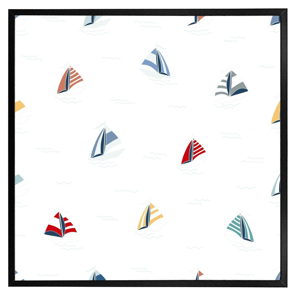 image 1 of Striped sailboats (Picture Frame) Grey | XS