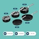 image 2 of DMD 5-Piece Frying Pan (20cm & 24cm) & Sauce Pan Set (16/18/20cm) Stainless Steel Handles | Black | 5-Piece