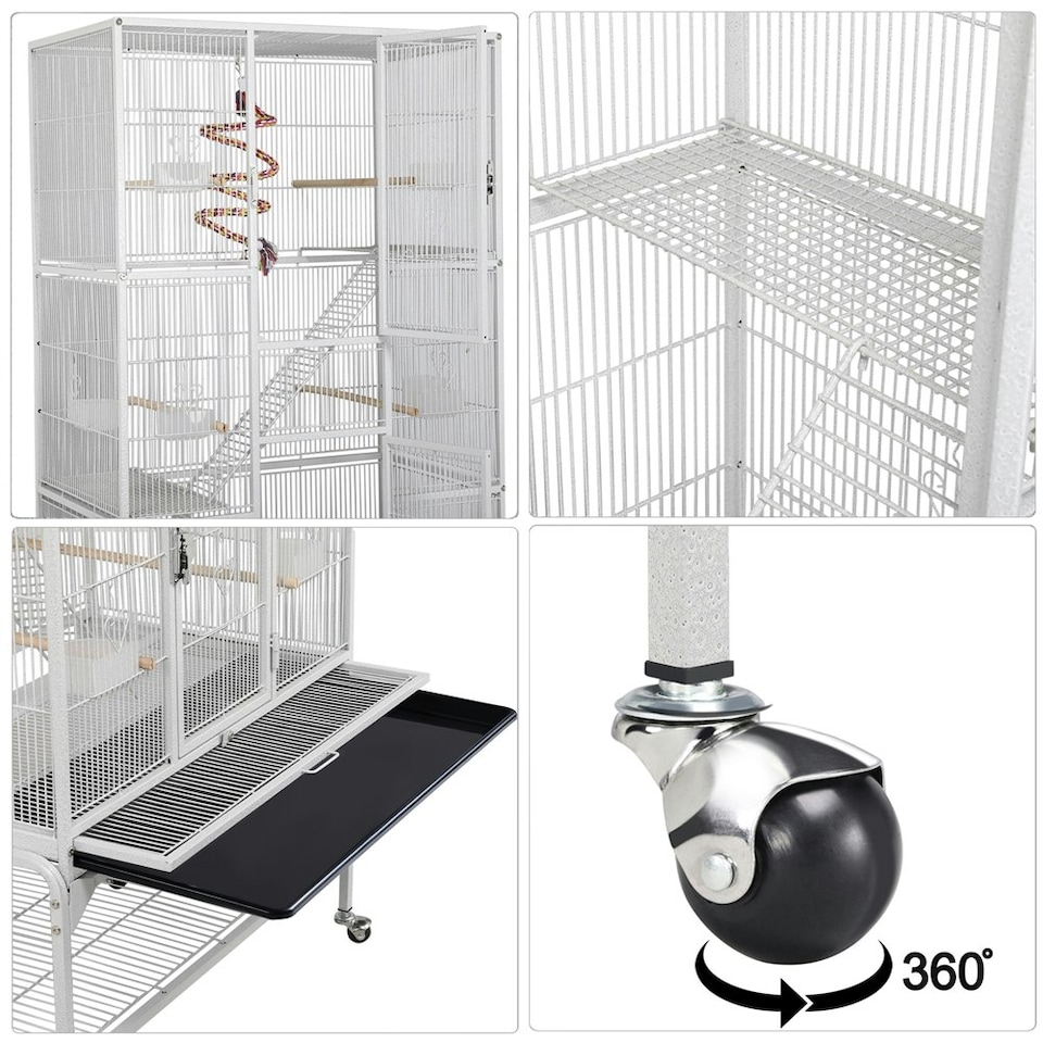 image 1 of Yaheetech 175.5 cm Tall Extra Large Pet Cage for Small Animals White